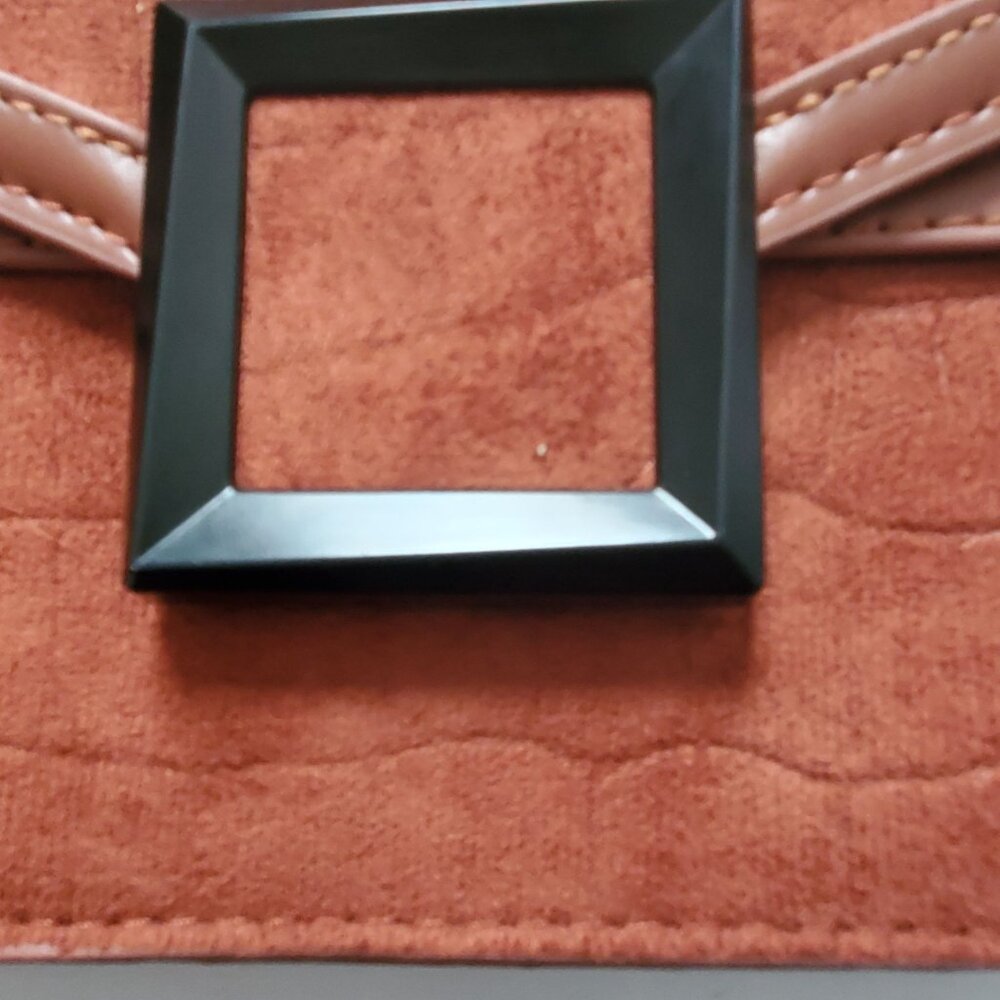 Women's Brown Faux Suede Messenger Shoulder Crossbody Sling Bag Purse - Picture 9 of 10
